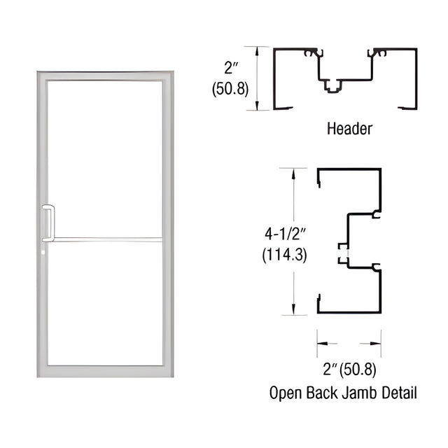 CRL-U.S. Aluminum Clear Anodized Class 1 Custom Size Series IT451 Open Back Offset Pivot Up and Over Frame Complete (1F)