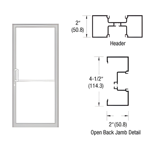 CRL-U.S. Aluminum Clear Anodized Class 1 Custom Size Series IT451 Open Back Butt Hinge Up and Over Frame Complete (1F)