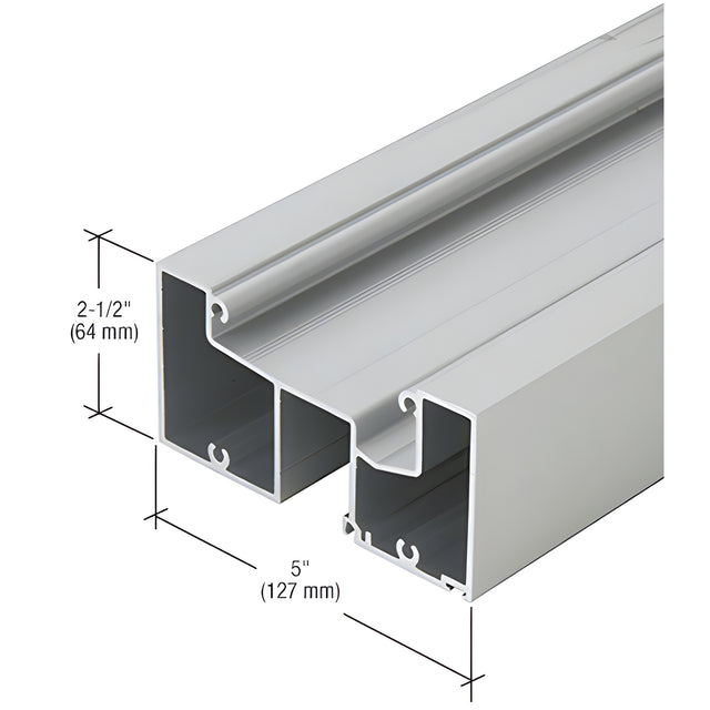CRL-U.S. Aluminum Clear Anodized Class 1 IG500 Series Door Frame Head for 9/16" Glass - 24'-2"