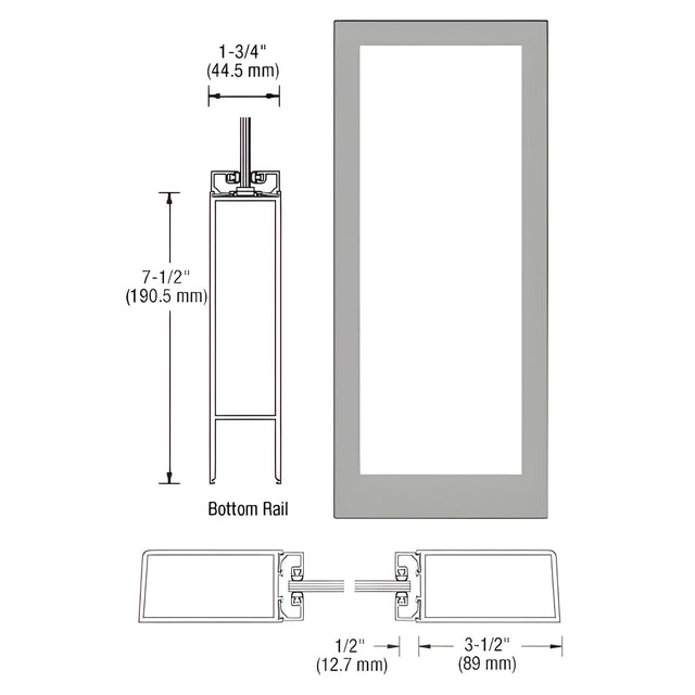 CRL-U.S. Aluminum Clear Anodized Custom Single Blank Series 400 Medium Stile Offset Hung Entrance Door - No Prep