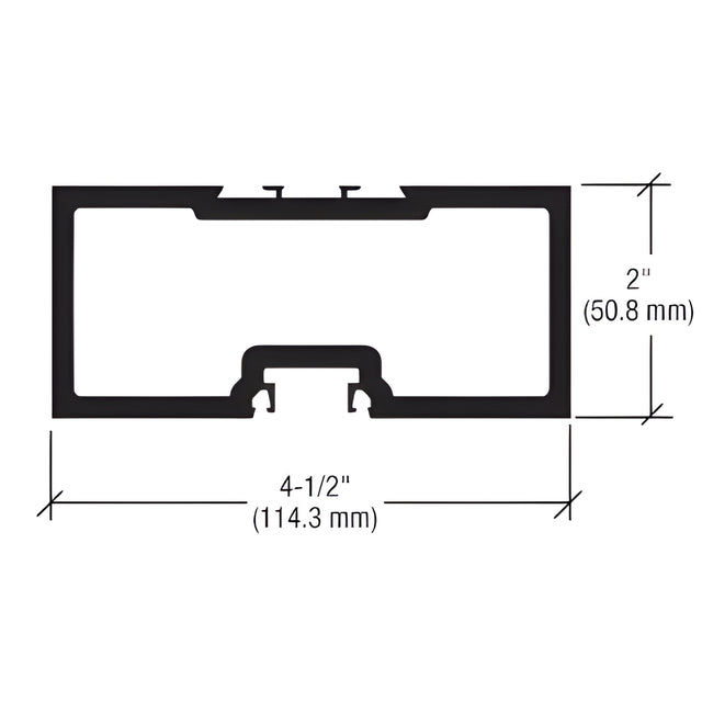 CRL-U.S. Aluminum Clear Anodized Durafront Door Header, 2" x 4-1/2" - 21'-4"