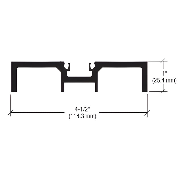 CRL-U.S. Aluminum Clear Anodized Durafront Door Jamb, 1" x 4-1/2" - 21'-8"