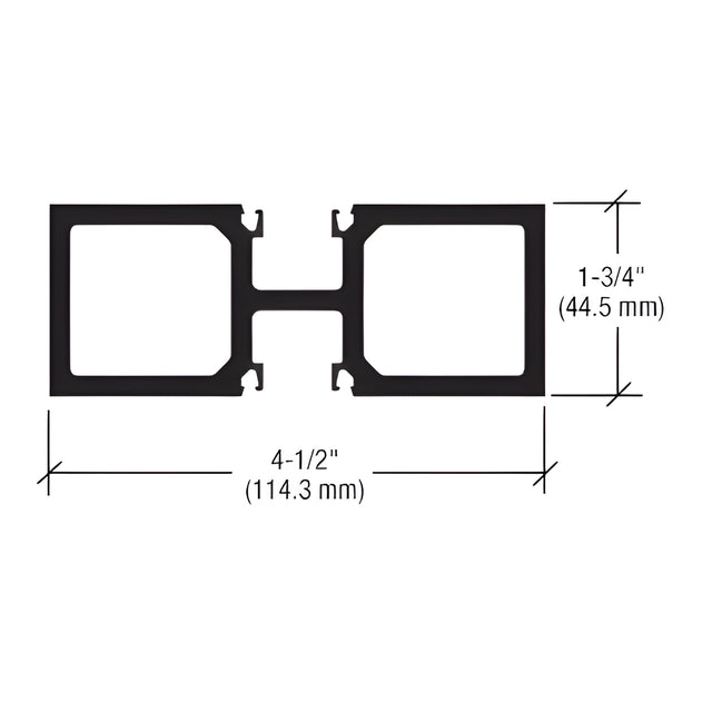 CRL-U.S. Aluminum Clear Anodized Durafront, Door Jamb/Mullion, 1-3/4" x 4-1/2" - 21'-8"