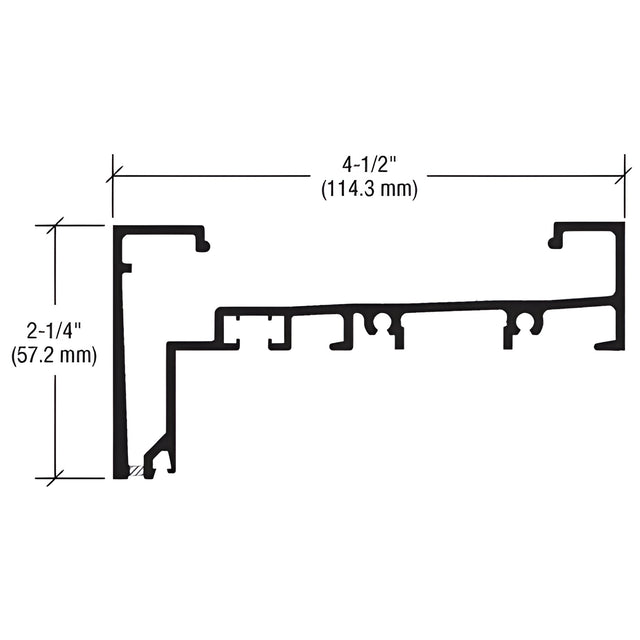 CRL-U.S. Aluminum Clear Anodized Header 2-1/4" x 4-1/2" - 24'-2"