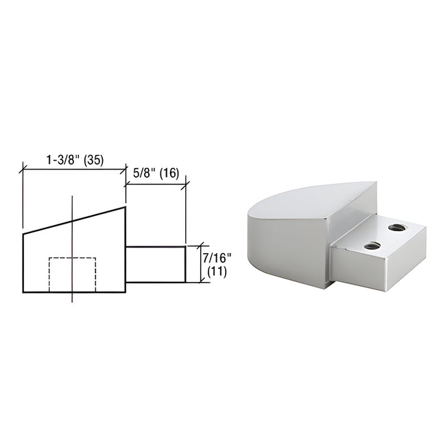 CRL-U.S. Aluminum Clear Anodized Offset Pivot, Frame Portion Only