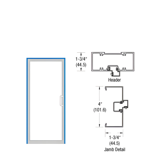 CRL-U.S. Aluminum Clear Anodized Right Hand Open Back Up and Over Frame for Single Door for Offset Surface Mount