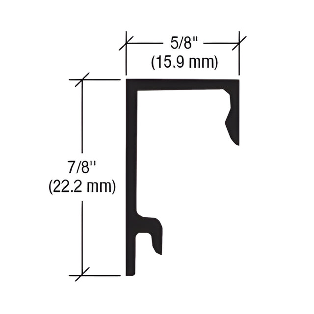 CRL-U.S. Aluminum Clear Anodized Sash Face Stop for 1/4" Glazing - 24'-2"