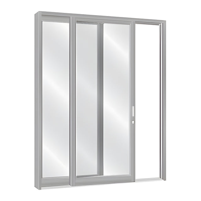 CRL-U.S. Aluminum Clear Anodized Series 2000 Blank Multi-Panel 48" x 96" Series 2000 Narrow Stile Sliding Entrance Door