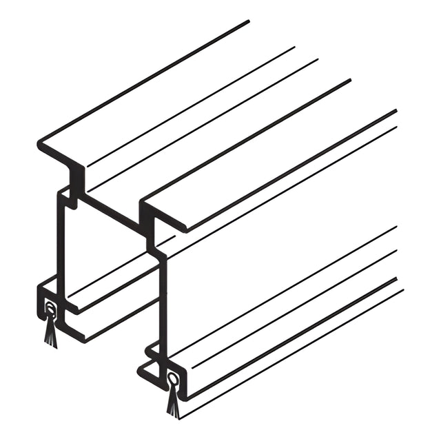 CRL-U.S. Aluminum Clear Anodized Series 2000 Slider Roller Holder with Weatherstripping - 21'