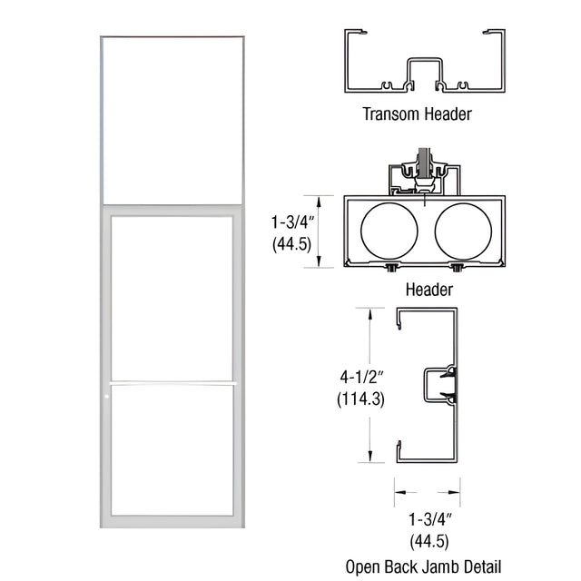 CRL-U.S. Aluminum Clear Anodized Series 451 Transom Frame for a Single Door