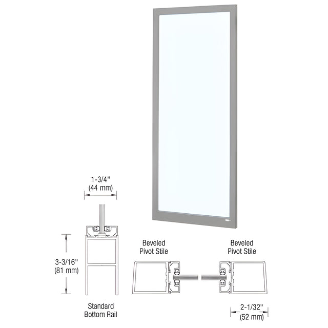 CRL-U.S. Aluminum Clear Anodized Single 36" x 84" Blank 250 Narrow Offset Stile Entrance Door