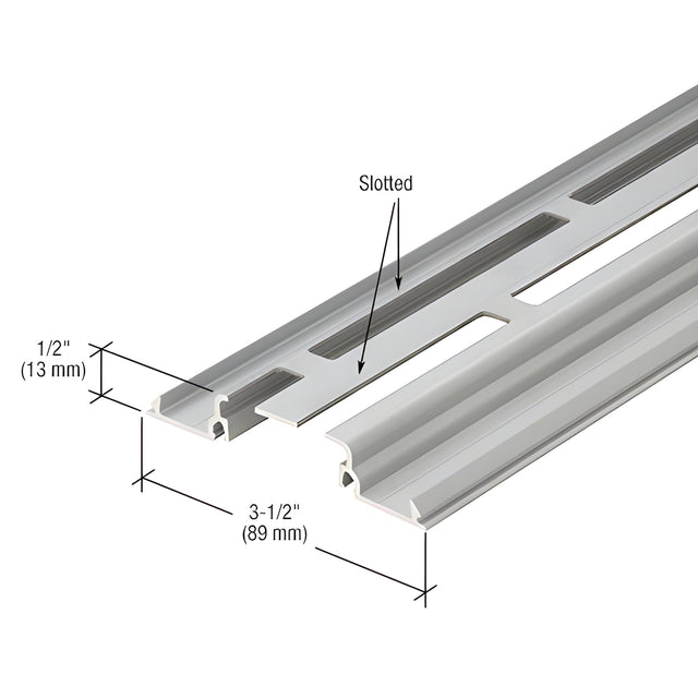 CRL-U.S. Aluminum Clear Anodized Slotted Shallow Pocket Insert for 1" Glass - 24'-2"