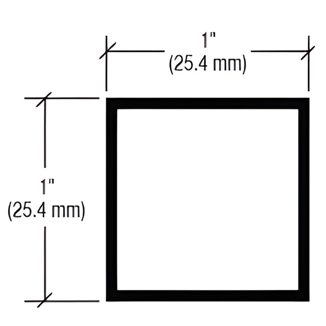 CRL-U.S. Aluminum Clear Anodized Square Tube 1" x 1" 0.094 - 21'-2"