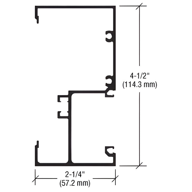 CRL-U.S. Aluminum Clear Anodized Wall Jamb 2-1/4" x 4-1/2" - 24'-2"