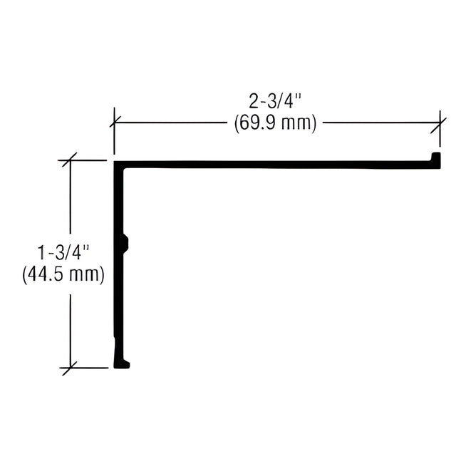 CRL-U.S. Aluminum Custom KYNAR® Paint 1-3/4" x 2-3/4" Molding - 21'-2"