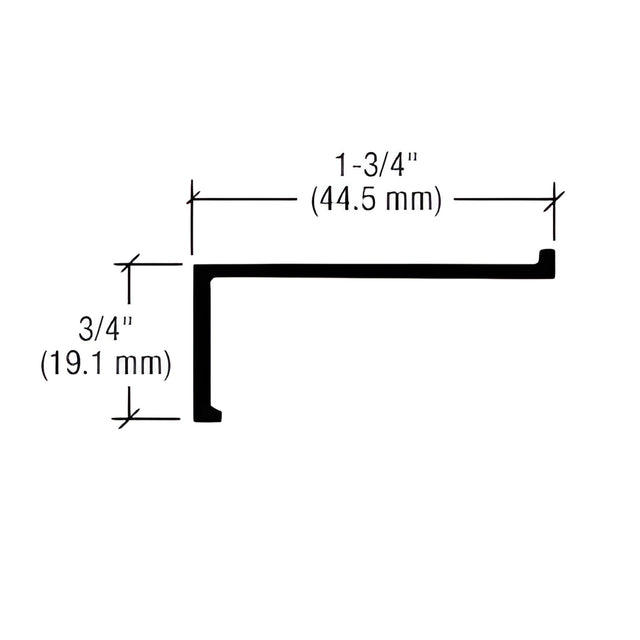 CRL-U.S. Aluminum Custom KYNAR® Paint 1-3/4" x 3/4" Molding - 21'-2"