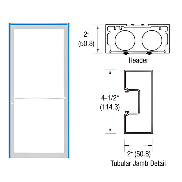 CRL-U.S. Aluminum Custom KYNAR® Paint 451 Series Blank Up/Over Single Door Frame