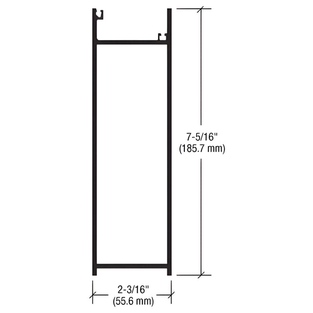 CRL-U.S. Aluminum Custom KYNAR® Paint 7-5/16" Bottom Rail IG600 Door for 1-5/16" Glazing - 21'
