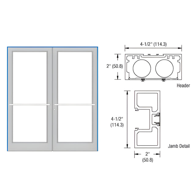 CRL-U.S. Aluminum Custom KYNAR® Paint 76" x 86" Series DF800 Tubular Center Hung Up and Over Frame Complete (2F)