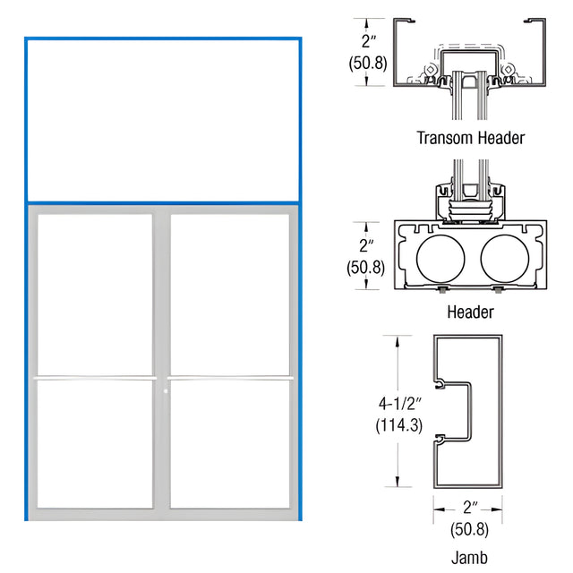 CRL-U.S. Aluminum Custom KYNAR® Paint Custom Size 451 Series Blank Transom Frame (2FT)