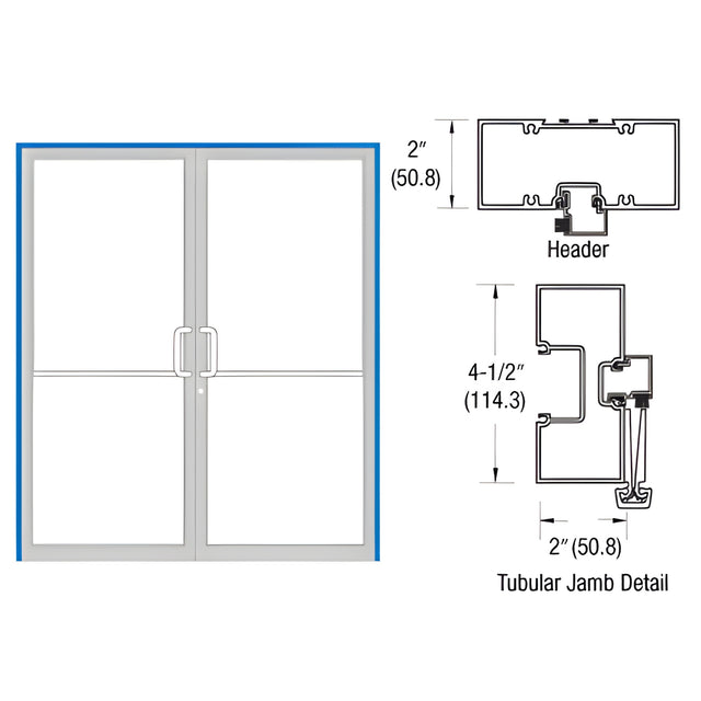 CRL-U.S. Aluminum Custom KYNAR® Paint Custom Size Series 451 Tubular Gear Hinge Up and Over Frame Complete (2F)