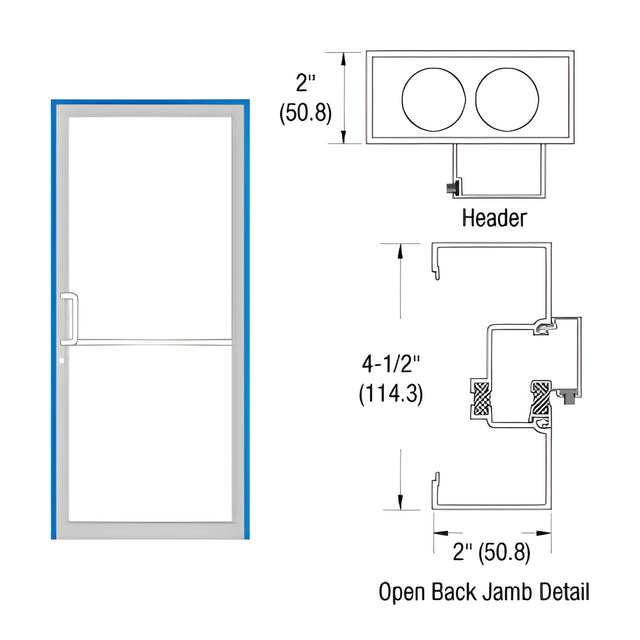 CRL-U.S. Aluminum Custom KYNAR® Paint Custom Size Series IT451 Open Back Offset Pivot Up and Over Frame Complete (1F)