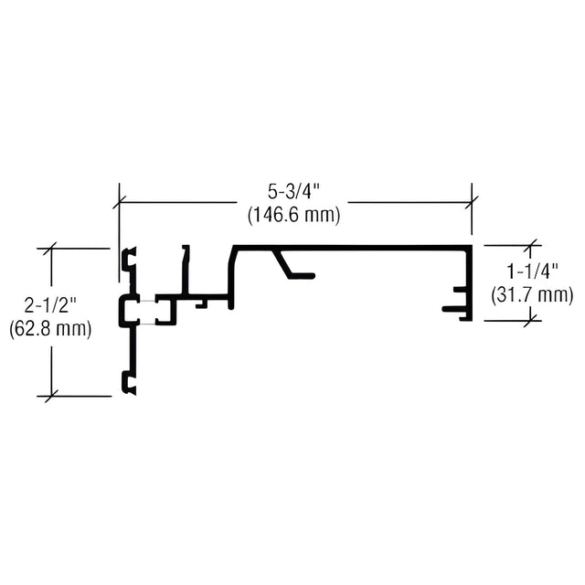 CRL-U.S. Aluminum Custom KYNAR® Paint Horizontal Mullion for Transition to 1/4" Spandrel - 24'-2"