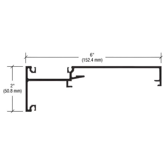 CRL-U.S. Aluminum Custom KYNAR® Paint Intermediate Horizontal/Inside Glaze for 1" Glass - 24'-2"