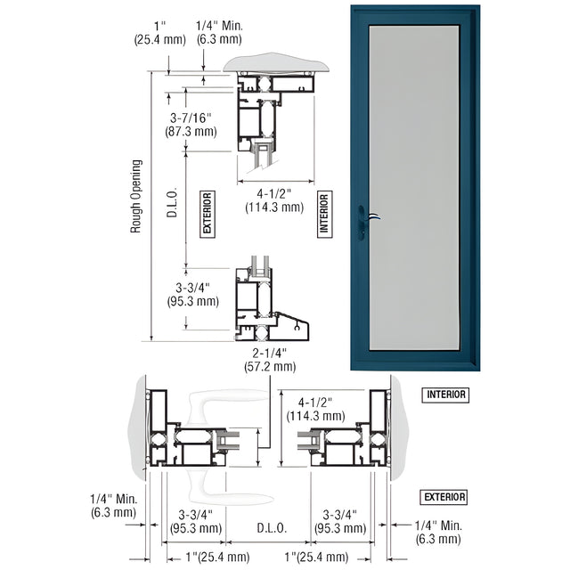 CRL-U.S. Aluminum Custom KYNAR® Paint Series 900 Terrace Door Hinged Left Swing Out