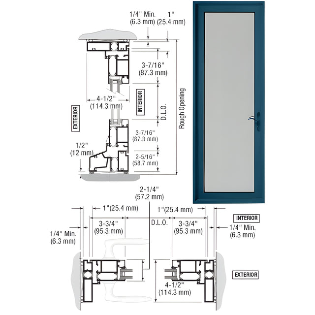 CRL-U.S. Aluminum Custom KYNAR® Paint Series 900 Terrace Door Hinged Left Swing In