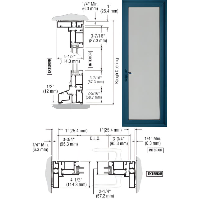 CRL-U.S. Aluminum Custom KYNAR® Paint Series 900 Terrace Door Hinged Right Swing In