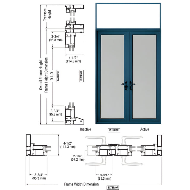 CRL-U.S. Aluminum Custom KYNAR® Paint Series 900 Terrace Door Pair Swing Out