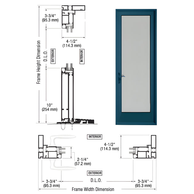CRL-U.S. Aluminum Custom KYNAR® Paint Series 925 Patio Door Hinged Left Swing Out
