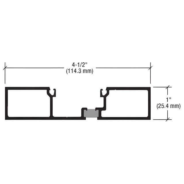CRL-U.S. Aluminum Custom KYNAR® Paint Thermally Improved Door Jamb, 1" x 4-1/2" - 21'-8"