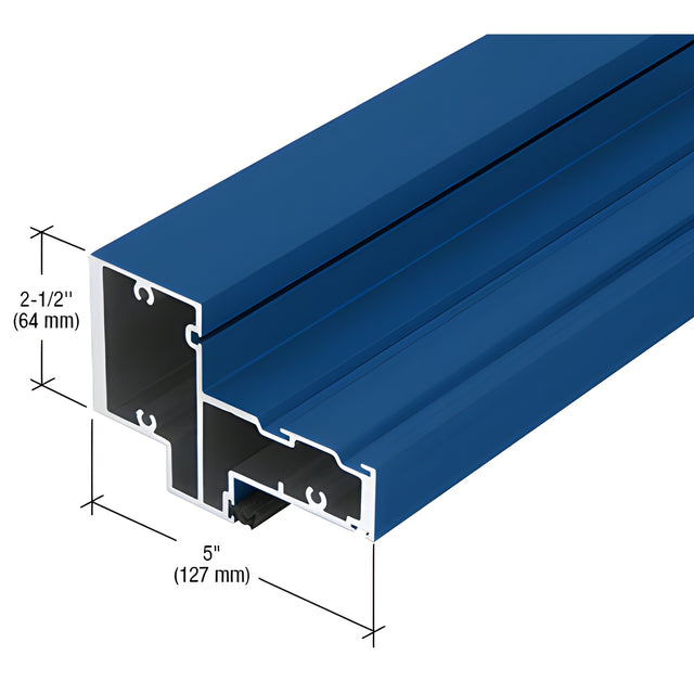 CRL-U.S. Aluminum Custom KYNAR® Paint Transom Door Header for 9/16" Glass and Surface Closer - 24'-2"