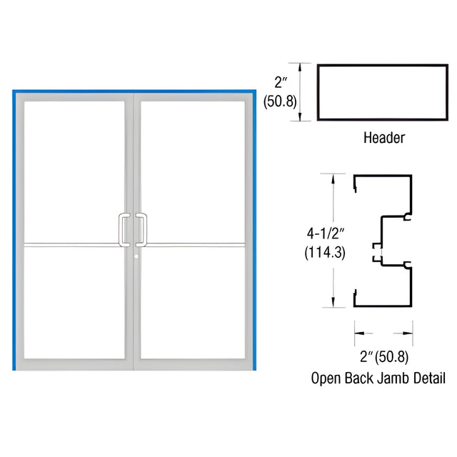 CRL-U.S. Aluminum Custom KYNAR® Paint and Custom Size Series IT451 Open Back Offset Pivot Up and Over Door Frame Complete (2F)