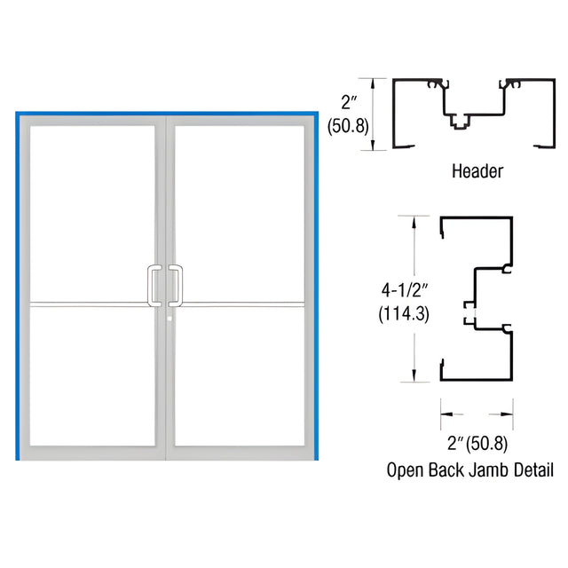 CRL-U.S. Aluminum Custom KYNAR® Paint and Custom Size Series IT451 Open Back Offset Pivot Up and Over Frame Complete (2F)