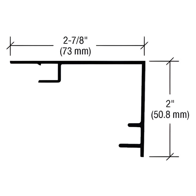 CRL-U.S. Aluminum Custom Paint 2-7/8" Head/Sill Trim - 24'-2"