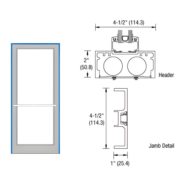 CRL-U.S. Aluminum Custom Painted Series DF800 Up/Over Sub Frame for a Single Door
