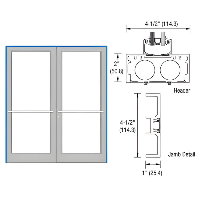 CRL-U.S. Aluminum Custom Painted Series DF800 Up/Over Sub Frame for a Pair of Doors