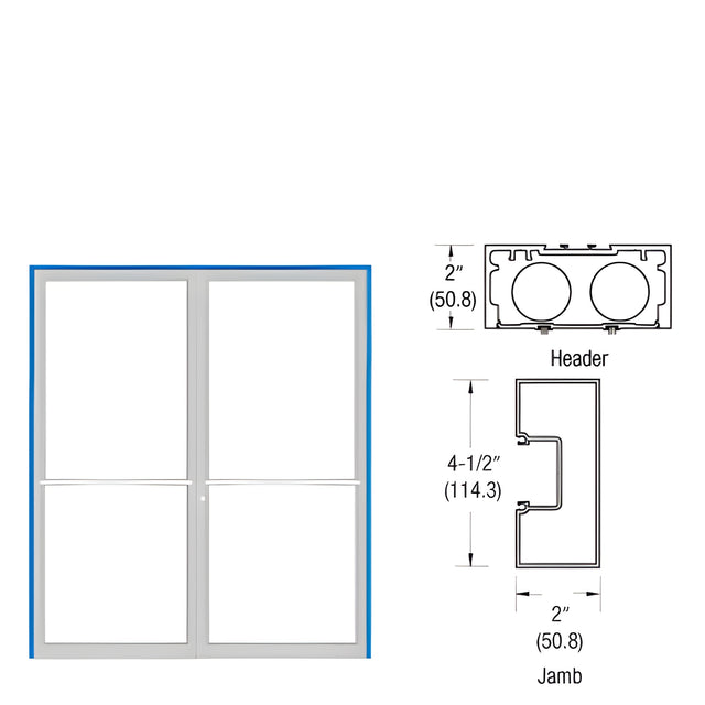 CRL-U.S. Aluminum Custom Size 451 Series Dark Bronze/Black Anodized Class 1 Blank Up and Over Double Door Frame