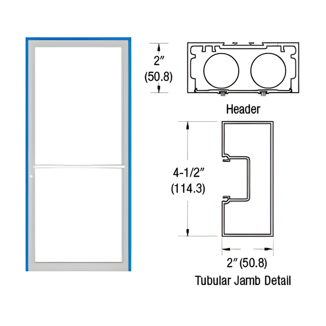 CRL-U.S. Aluminum Custom Size Bone White KYNAR® Paint Series 451 Tubular Center Hung Up and Over Frame Complete (1F)