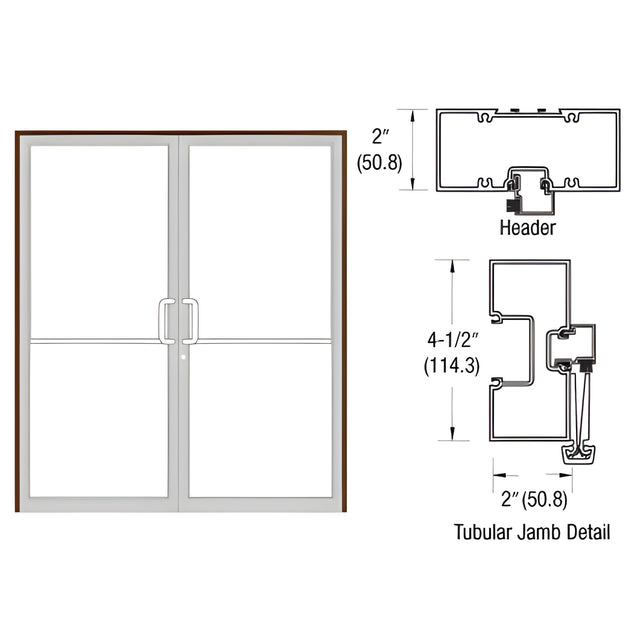 CRL-U.S. Aluminum Custom Size Bronze Anodized Series 451 Tubular Gear Hinge Up and Over Frame Complete (2F)