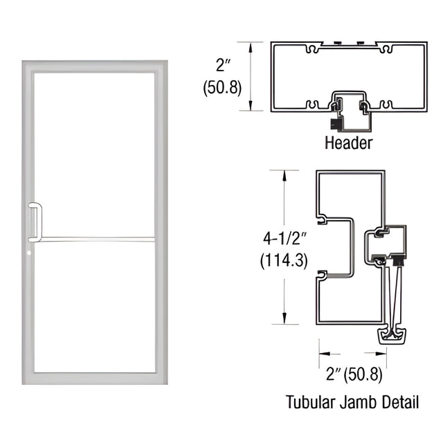 CRL-U.S. Aluminum Custom Size Clear Anodized Class 1 Series 451 Tubular Gear Hinge Up and Over Frame Complete (1F)