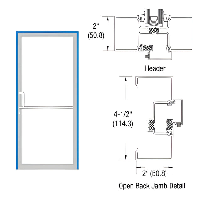 CRL-U.S. Aluminum Custom Size Custom KYNAR® Paint Series IT451 Open Back Offset Pivot Up and Over Frame Complete (1F)