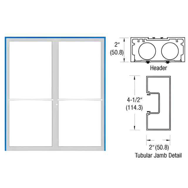 CRL-U.S. Aluminum Custom Size Custom Paint Series 451 Tubular Center Hung Up and Over Frame Complete (2F)
