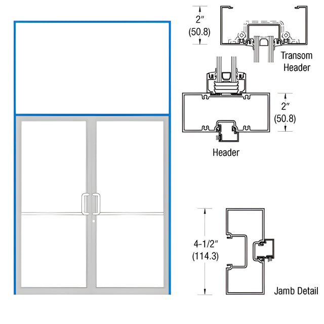 CRL-U.S. Aluminum Custom Size Custom Paint Series 451 Tubular Offset Pivot Transom Frame Complete (2FT)