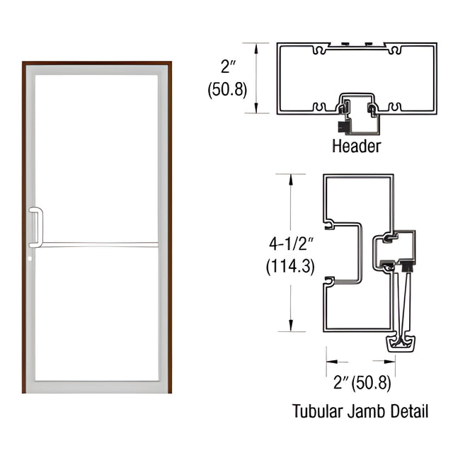 CRL-U.S. Aluminum Custom Size Dark Bronze/Black Anodized Class 1 Series 451 Tubular Gear Hinge Up and Over Frame Complete (1F)