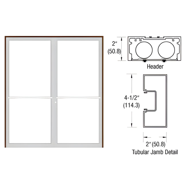 CRL-U.S. Aluminum Custom Size Dark Bronze/Black Anodized Class 1 Series 451 Tubular Center Hung Up and Over Frame Complete (2F)