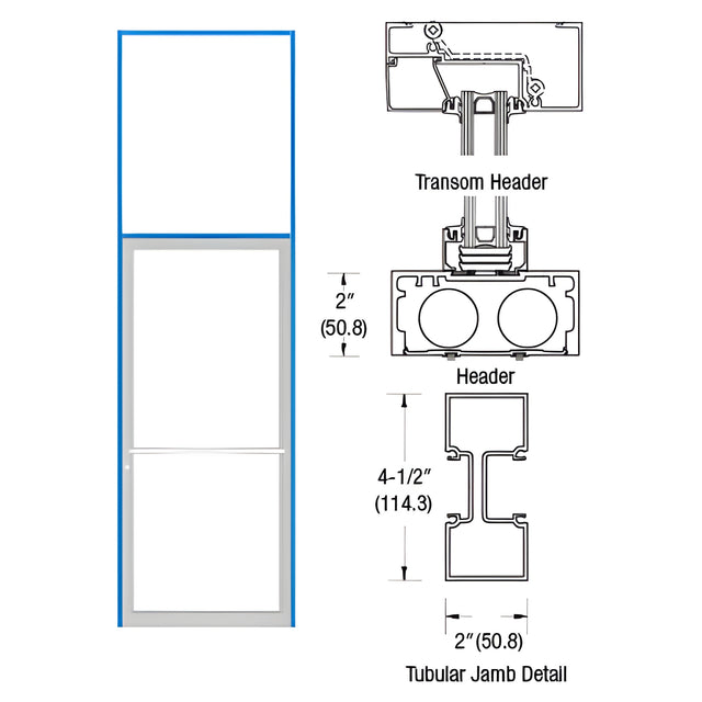CRL-U.S. Aluminum Custom Size Dark Bronze/Black Anodized Class 1 Series 451 Tubular Center Hung Transom Frame Complete (1FT)